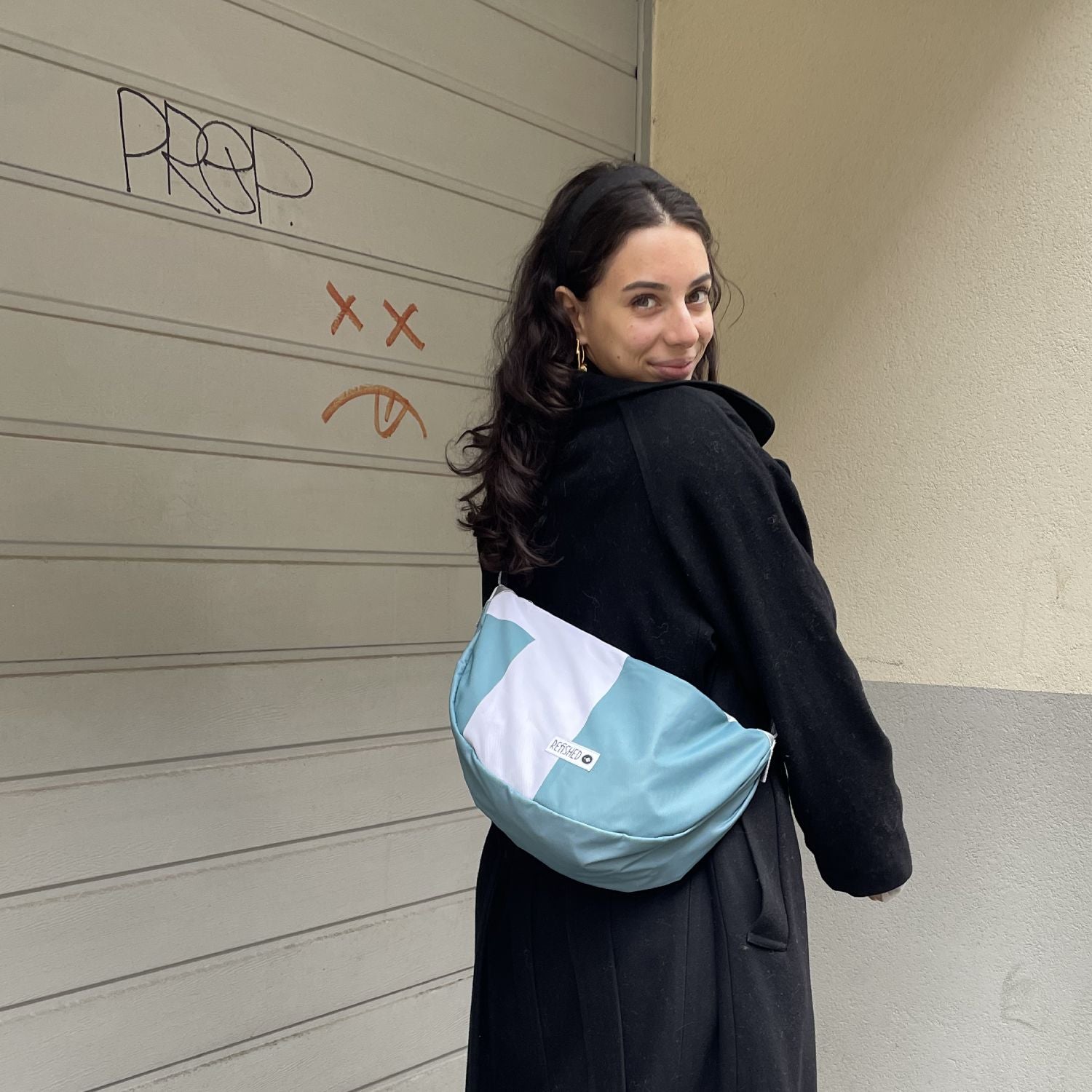 LUNA BAG | Upcycelte Cross Body Bag in blau
