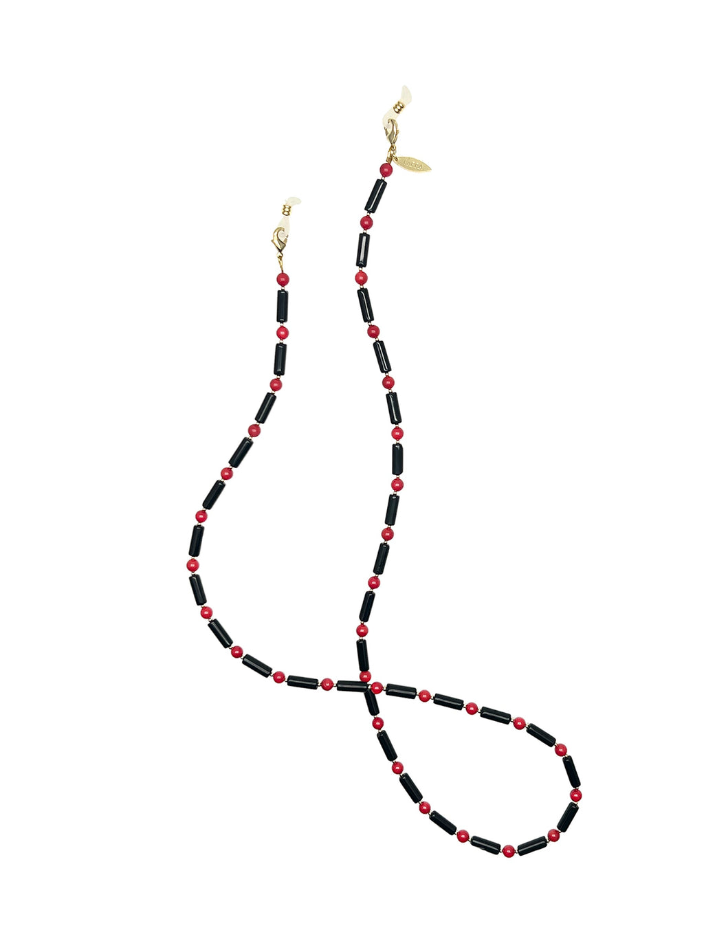 Black Obsidian With Red Coral Multi-Way Sunglasses Chain EC005